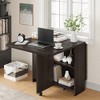 Drop Leaf Dining Table for 4, Space Saving Foldable Kitchen Table with 2 Storage Shelf for Small Spaces, Movable Kitchen Table with 6 Wheels - 4 of 4