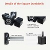 Acekool Cast Iron Dumbbells, Non-Slip Handle Hand Weights for Home Gym, PU Coated, Square Design, Single or Pairs - 4 of 4