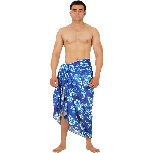 HAPPY BAY Men's Pareo Wraps Beach Bath Swim Sarong One Size Admiral Floral - 1 of 4