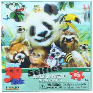 The Zoofy Group LLC Zoo Selfie 63 Piece Super 3D Kids Jigsaw Puzzle - 1 of 3