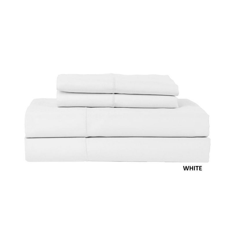 Hotel Concepts 500 Thread Count Sateen Sheet - 4 Piece Set - White, 1 of 5