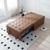 Multipurpose Faux Leather Ottoman Lazy Chair Pulling Out Sofa Bed for Bedroom-Christopher Knight Home - 4 of 4