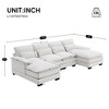 110" Modern Chenille 6 Seats Modular U-Shaped Sectional Sofa with Double Chaise Lounges, Lumbar & Armrest Pillows - 3 of 4