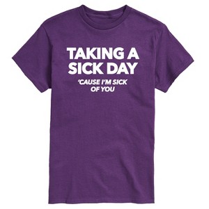 Men's - Instant Message - Taking A Sick Day Short Sleeve Graphic T-Shirt - 1 of 4