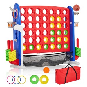 Giant 4-in-1 Tabletop Game Set – 3.6 Ft 4 to Score w/Basketball, Golf & Ring Toss, Portable Indoor/Outdoor Family Game w/Carrying Bag for Kids - 1 of 4