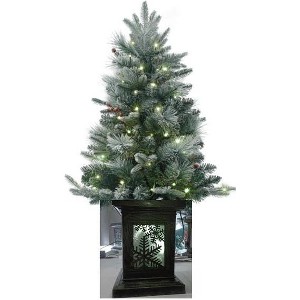 WhizMax 3 Ft Small Prelit Snow Flocked Christmas Tree, Mini Tabletop Christmas Tree with 78 Warm White Lights, Battery Box for Home, Office - 1 of 1