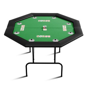 Octagon Poker Table with Collapsible Legs, Casino Leisure Table for 8 Players, Blackjack Gaming Table - 1 of 4