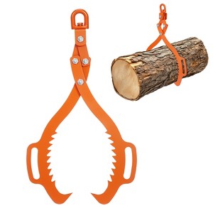 36inch Log Tongs with 3100 lbs Loading Capacity, 4 Claw Log Grabber Hook with Operating Handle for Tractors, Trucks, Forklifts - 1 of 4