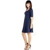24seven Comfort Apparel A Line Knee Length Dress Elbow Length Sleeves - 2 of 4