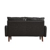 Modern Sofa Leather Couch with Wooden Legs for Living Room Office - 3 of 4