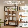 Bestier 43" Bookshelf with LED Light, Industrial Bookcase with 6 Cubes and 3 Open Storage Shelves - 2 of 4