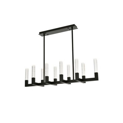 Noemi 48-Inch Black LED Pendant with Crystal Rods