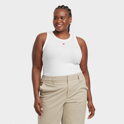 Women's Slim Fit Ribbed Tank Top - A New Day™