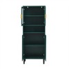 Tall Storage Show Cabinet with 2 Glass Display Door & 2 Doors, Tall Kitchen Pantry Cabinet with Gold Handles - 4 of 4