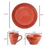 Elama Malibu Sea Glass 16-Piece Dinnerware Set in Dark Green - 3 of 4
