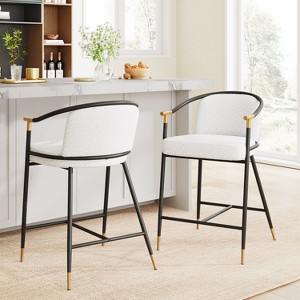 Christopher Knight Home Chaparral Contemporary Upholstered Iron 26 inch Counter Stool (Set of 2) - 1 of 4