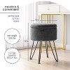 StorageBud Round Ottoman with Storage, Boucle Storage Ottoman, Modern Foot Stool Ottoman for Living Room and Bedroom - 3 of 4