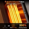 Etust 24" Infrared Space Heater, 6 Quartz Heating Tubes Tower Heater with ECO Energy-Saving Mode, Portable Room Heater - 2 of 4