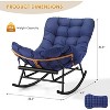 2PCS Papasan Rocking Chair with Footrest, Oversized PE Rattan Lounge Chair with Removable Cushion, for Patio & Living Room - 2 of 4