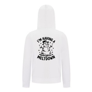 Everyday Kids Christmas Collection I’m Having a Meltdown Zip Up Hoodie – Funny Snowman Holiday Sweatshirt - White - 1 of 2