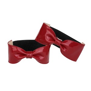 INSPIRE CHIC Women's Leather Bowknot Detachable Elastic Shoe Heels Strap Band - 1 of 4