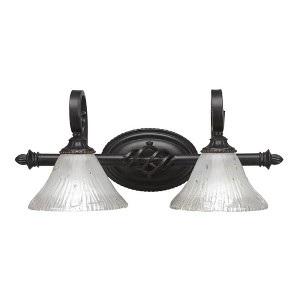 Toltec Lighting Elegante 2 - Light Vanity in  Dark Granite with 7" Frosted Crystal Shade - 1 of 1
