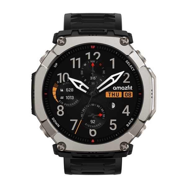 Amazfit T-Rex Ultra 2 Dual-Band GPS Smartwatch - Silver/Black