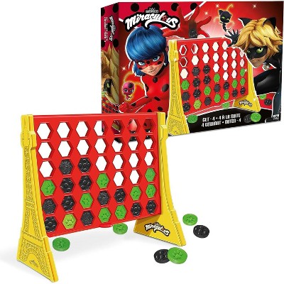 Miraculous Ladybug Get 4, Paris Grid With Connect Ladybug And Cat Noir  Tokens, 4 In A Row Game, Strategy Board Games For Kids, 2 Players, Ages 6 &  Up : Target