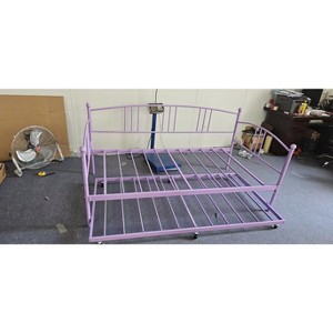 Twin Daybed with Trundle, Twin Size Daybed Frame with Pullout Trundle 6 Casters, Steel Slat Support Guest Sofa Bed for Living Room, Bedroom - 1 of 1