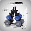 HolaHatha 5, 10, and 15 Pound Neoprene Dumbbell Free Hand Weight Set with Storage Rack, Ideal for Home Gym Exercises to Gain Tone and Definition - image 3 of 4