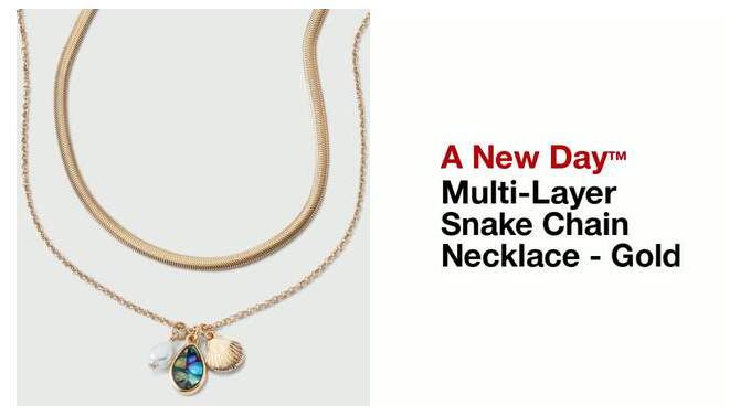 Multi-Layer Snake Chain Necklace - A New Day&#8482; Gold, 2 of 9, play video
