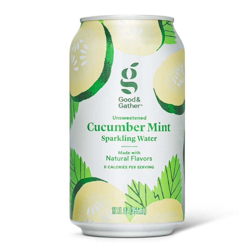 Cucumber Mint Sparkling Water - 8pk/12 fl oz Cans - Good & Gather&#8482;, 3 of 8
