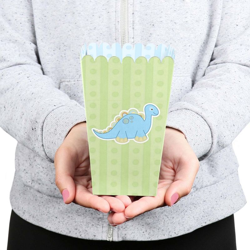 Big Dot of Happiness Baby Boy Dinosaur - Baby Shower or Birthday Party Favor Popcorn Treat Boxes - Set of 12, 5 of 6