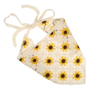 Unique Bargains Women's Fashion Knitted Hollow Triangle Headwrap 20.08"x9.84" Yellow 1 Pc - 1 of 4