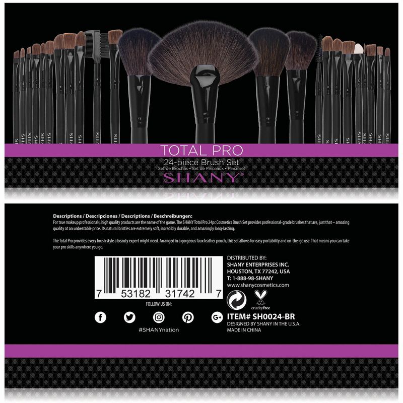SHANY Professional Cosmetics Brush Set - Total Pro  - 24 pieces, 3 of 8