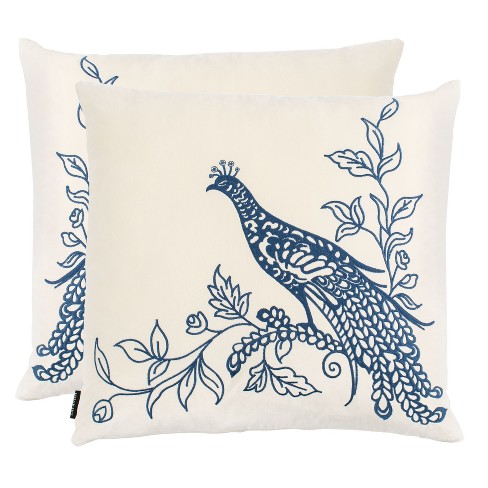 Peacock Throw Pillow - Beige