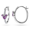 Disney Women Minnie Mouse Sterling Silver Cubic Zirconia Hoop Birthstone Earrings - April - 4 of 4