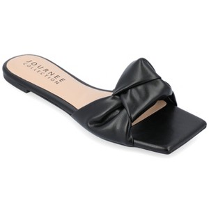 Journee Collection Womens Dianah Slip On Slide Flat Sandals - 1 of 4