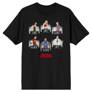 Super Crooks Character Mugshots Men's Black T-shirt - 1 of 1