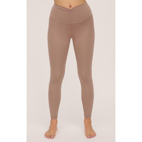 Yogalicious Womens Lux Ballerina Ruched Ankle Legging, - Antler - Small