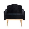 Tufted Decorative Fabric Armchair with Gold Metal Legs for Living Room - 3 of 4