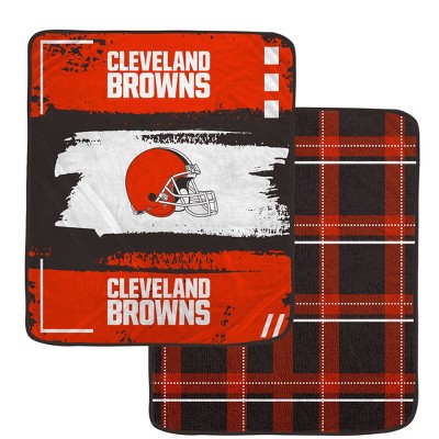 NFL Cleveland Browns Distressed Plaid Ultra Soft Blanket