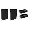 Alpine Industries Polypropylene Trash Can with Drop-Slot Lid  23 Gallon Black 2/Pack - 4 of 4
