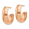 Black Bow Jewelry 6.75mm x 19mm Polished 14k Rose Gold Domed J-Hoop Earrings - 2 of 4