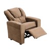 Yinvani Brown Velvet Child Recliner Chair with Armrests - 3 of 4