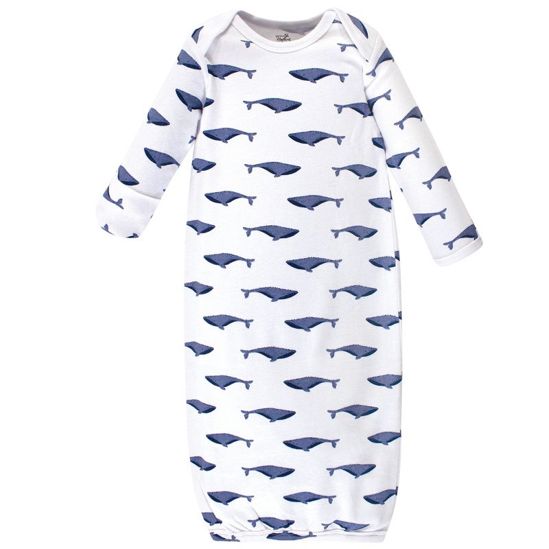 Touched by Nature Infant Boy Organic Cotton Gowns, Blue Whale, Preemie/Newborn, 2 of 5