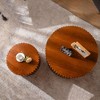NicBex Set of 2 Round Handcrafted Relief Coffee Table for Living Room,Cylinder End Table for Small Space,Accent Side Table - 3 of 4