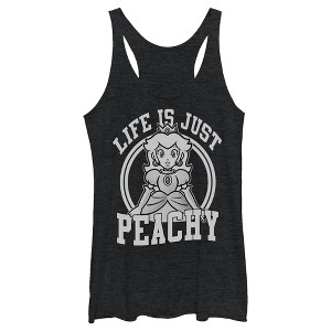 Women's Nintendo Princess Life is Just Peachy Racerback Tank Top - 1 of 3