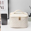 Makeup Bag, Portable Cosmetic Bag, Large Capacity Travel Makeup Case Organizer, Women's Toiletry Bag for Girls Traveling With Handle and Divider - 4 of 4