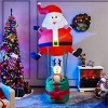 Syemin Inflatable Holiday Decorations 8 Feet Christmas Decorations Inflatable Santa Claus and Reindeer Funny Blow Up Yard Decor, Red, 50"*35"*96" - 4 of 4